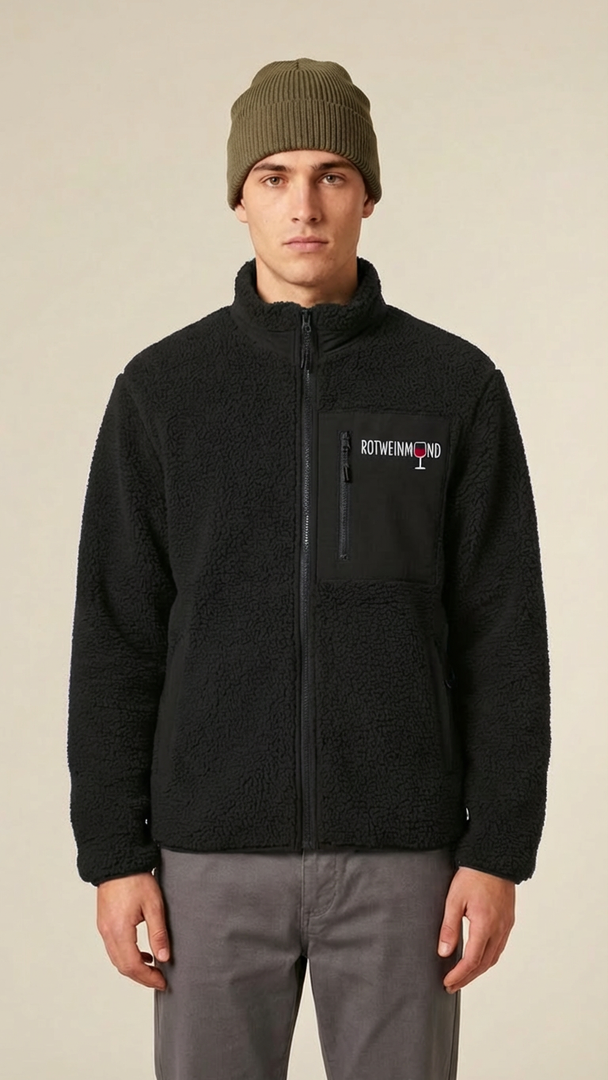 Organic Sherpa Jacke "Rotweinmund" (Unisex) designed by PROXI