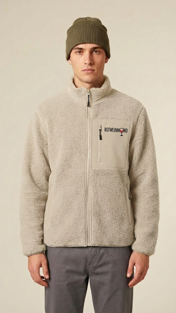 Organic Sherpa Jacke "Rotweinmund" (Unisex) designed by PROXI