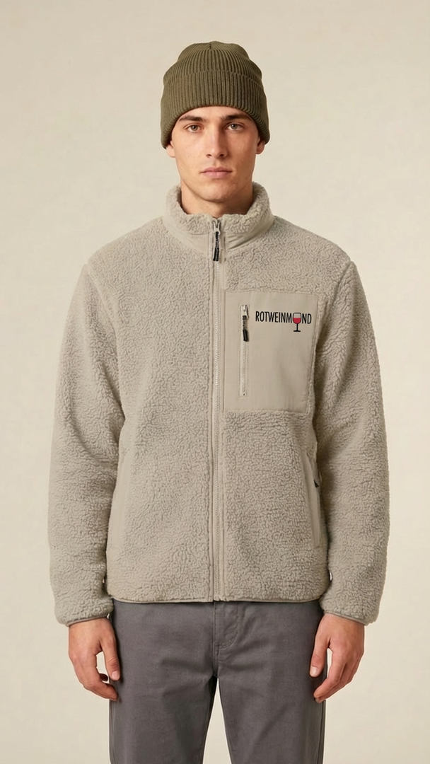 Organic Sherpa Jacke "Rotweinmund" (Unisex) designed by PROXI