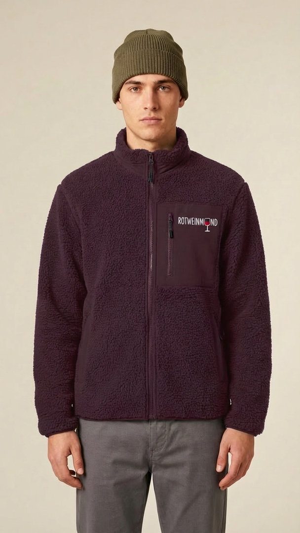 Organic Sherpa Jacke "Rotweinmund" (Unisex) designed by PROXI